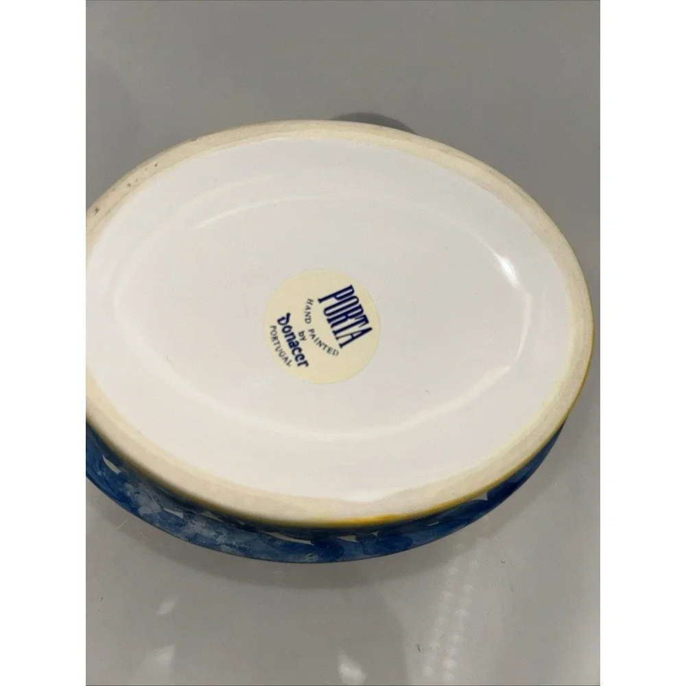 Rare Vintage Donacer Portugal Hand painted Swimming Fish Soap Dish  #454
